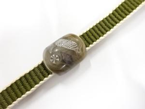 未使用品　トンボ玉帯留め・正絹手組帯締めセット